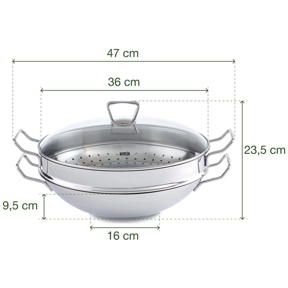 Bộ nồi lẩu và xửng hấp Fissler Nanjing 36cm