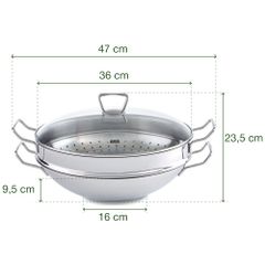 Bộ nồi lẩu và xửng hấp Fissler Nanjing 36cm