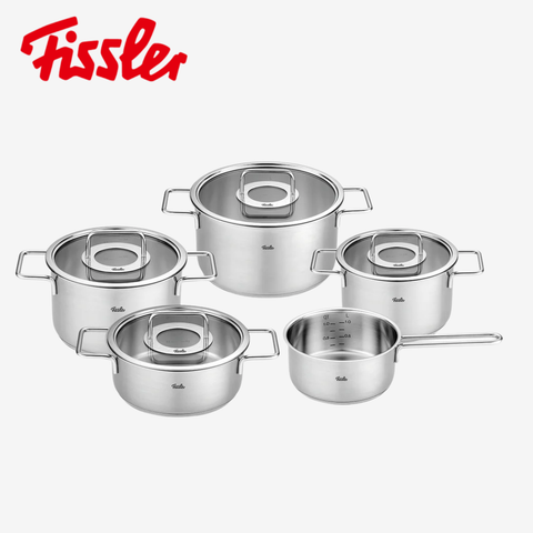 Bộ nồi Fissler Pure 5 món nắp kính có quánh