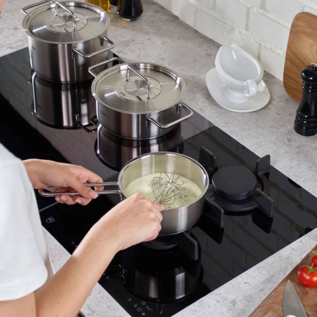 Bộ nồi Fissler Pure 5 món nắp kính có quánh