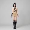  ĐẦM  D7801   MONEY LATTE DRESS ĐẦM NÂU $ D7801 