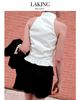  VÁY  V248   VÁY ĐEN NGẮN TRÁI TIM VÀNG HEART V248 