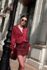  VÁY  S724V2   Burgundy Fringe Mini Skirt VÁY ĐỎ TUA RUA S724V2 