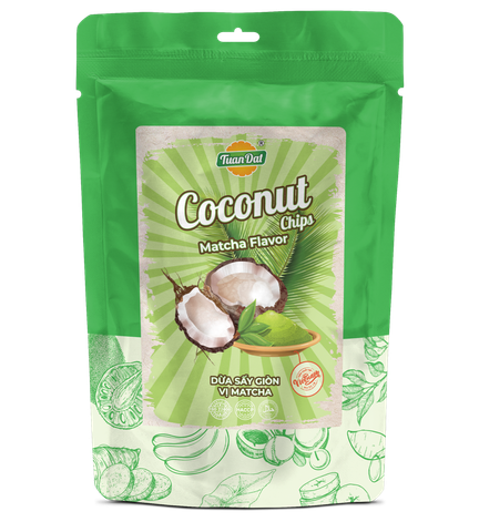 Crispy Dried Coconut Matcha Flavor (Dừa Sấy Giòn Vị Matcha)