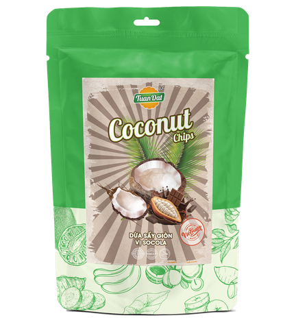Chocolate-Flavored Crispy Dried Coconut (Dừa Sấy Giòn Vị Socola)