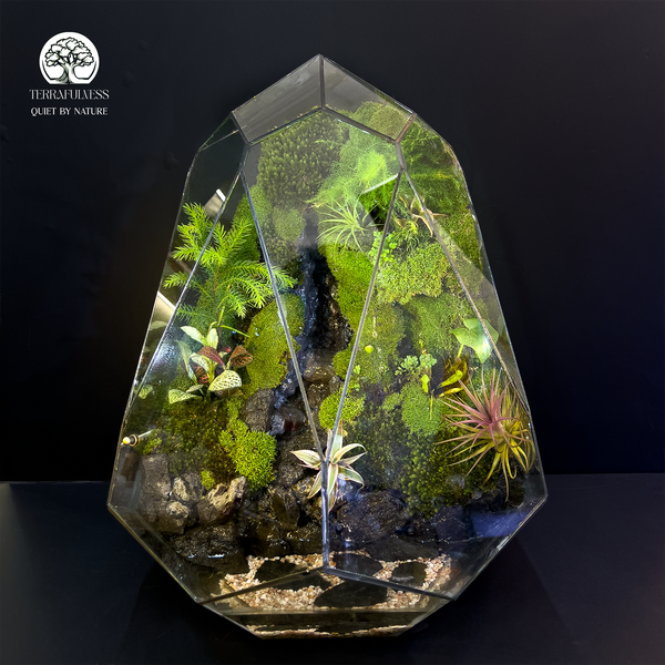 #4. "Thác Nước Bình Yên" – Âm hưởng sinh khí – Top 10 Mẫu Terrarium Mini Decor Bàn Làm Việc Siêu…