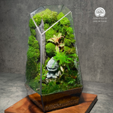 Terrarium Zen Tôn Ngộ Không Ngồi Thiền - Bể Đa Giác Đứng - Để Bàn, Làm Quà Tặng