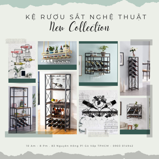 Kệ rượu sắt Các mẫu kệ rượu nghệ mới