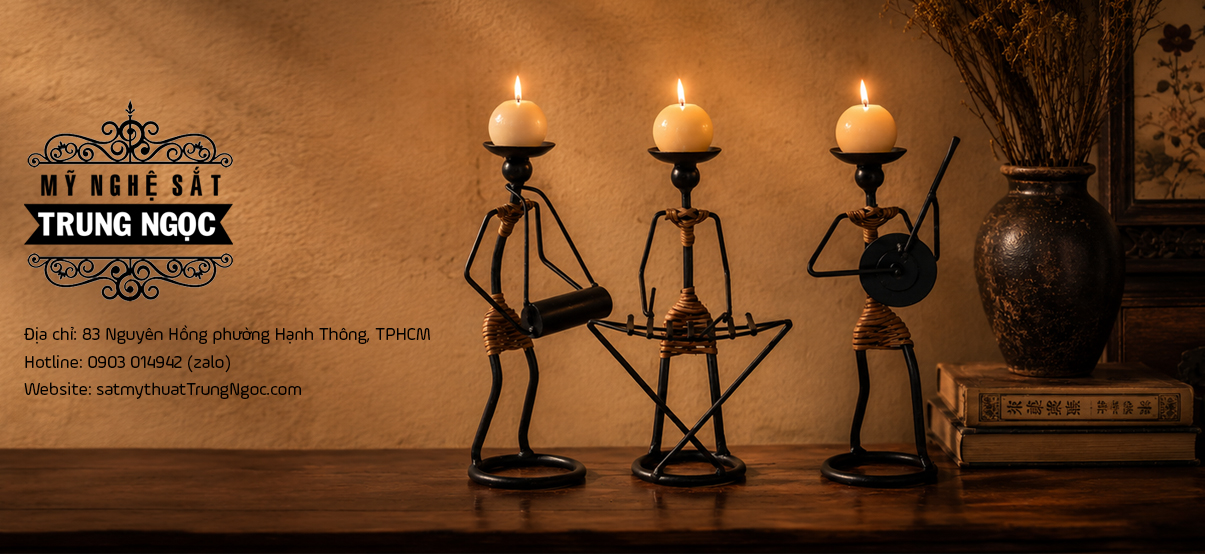 Chân nến sắt nghệ thuật