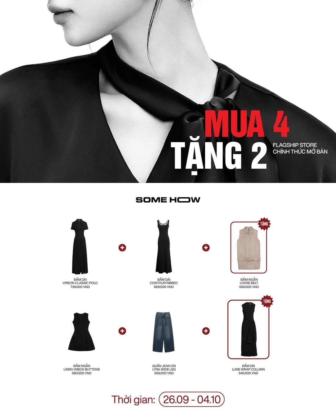 Ưu đãi Mua 4 Tặng 2 — ví dụ combo dành cho khách hàng Nữ