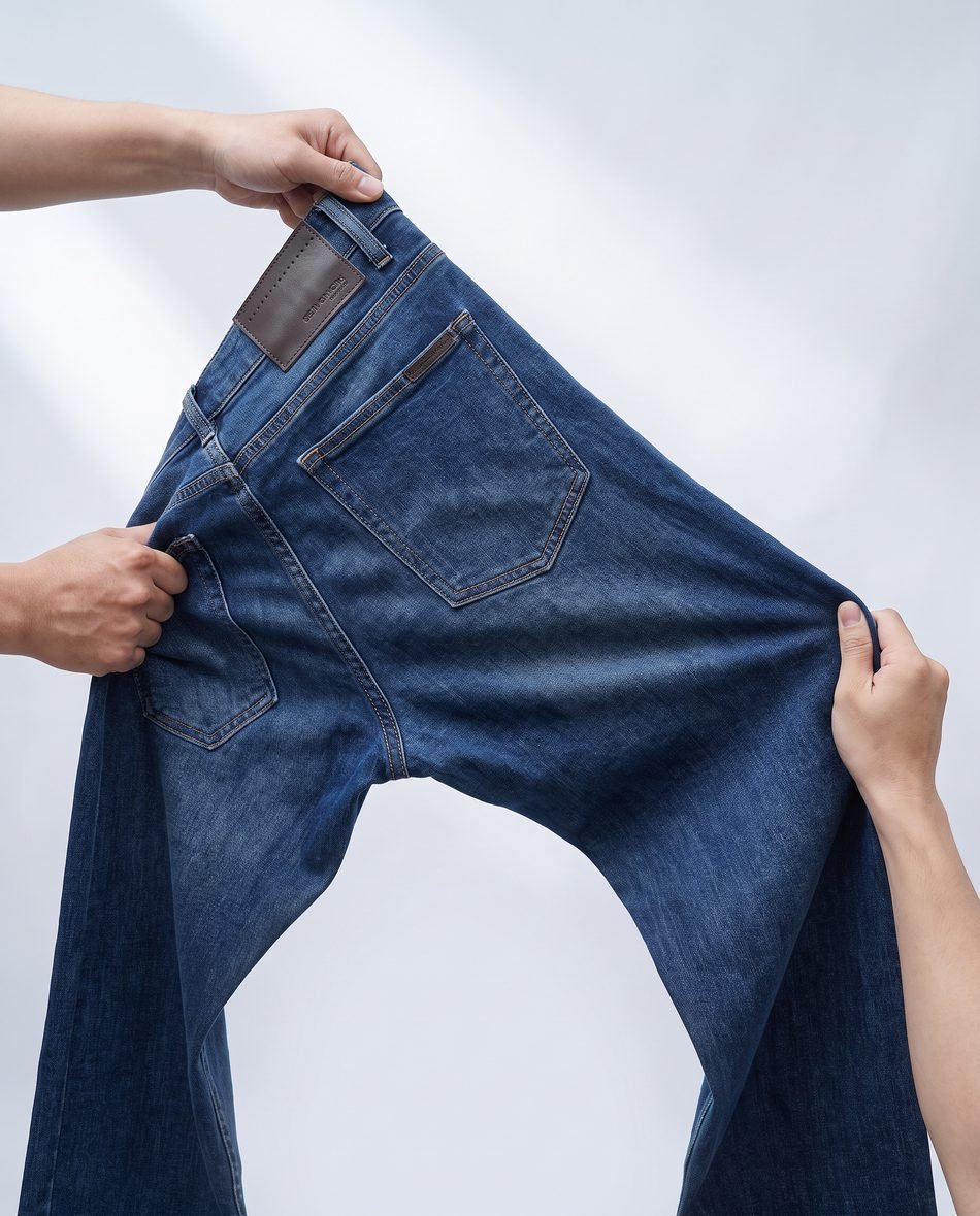 Chất denim mềm, co giãn nhẹ