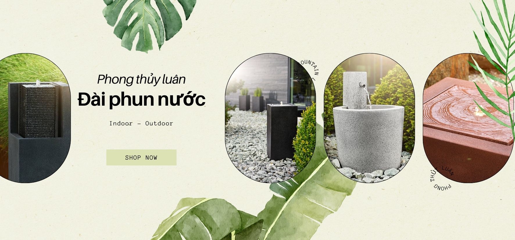 Đài phun nước - Thác nước composite phong thủy luân