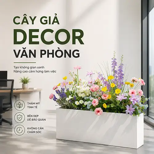 cây giả decor văn phòng