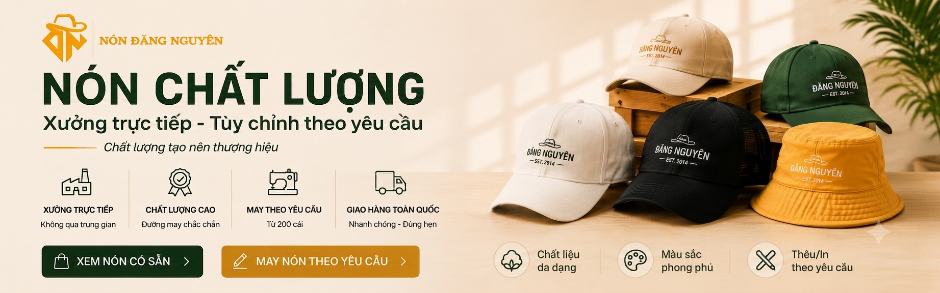 Xưởng may nón theo yêu cầu tại TPHCM