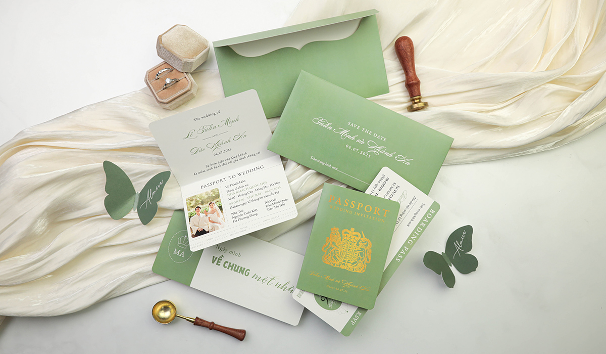 Thiệp cưới Passport