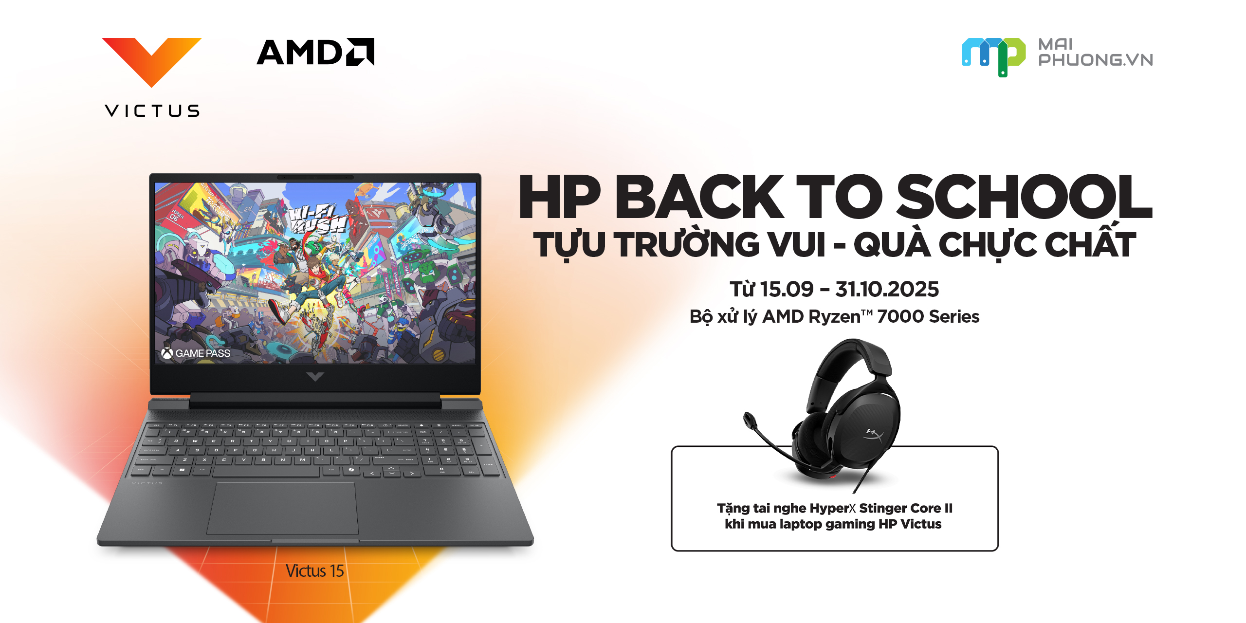 Laptop HP Victus 15-fb1022AX R5-7535HS|16GB|SSD 512GB|15.6FHD 144Hz|RTX 2050 4G|WIn 11 94F19PA