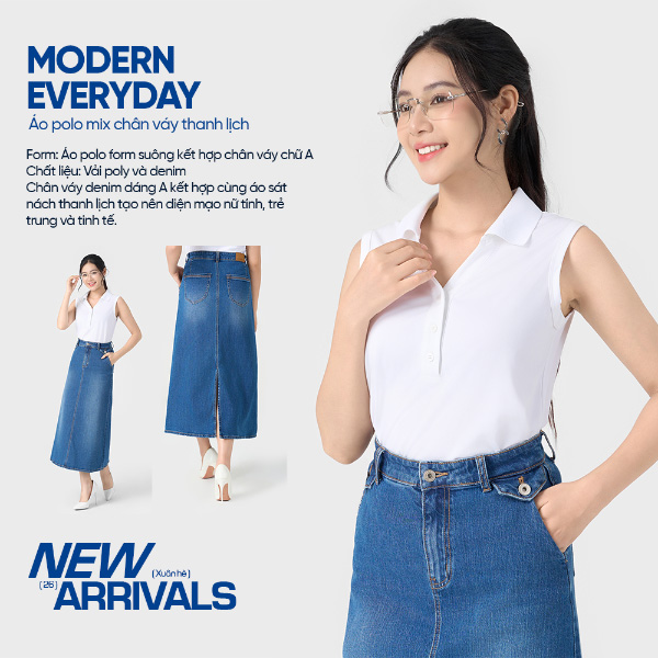 Lookbook Chân Váy Jean & Áo Polo - GENVIET JEANS