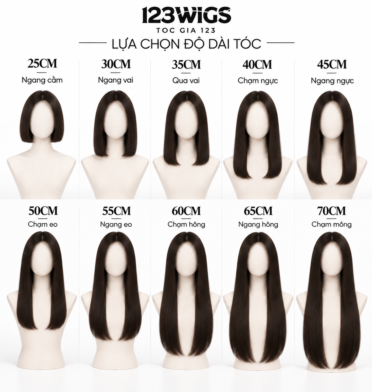 Hướng dẫn chọn độ dài tóc giả – 123WIGS
