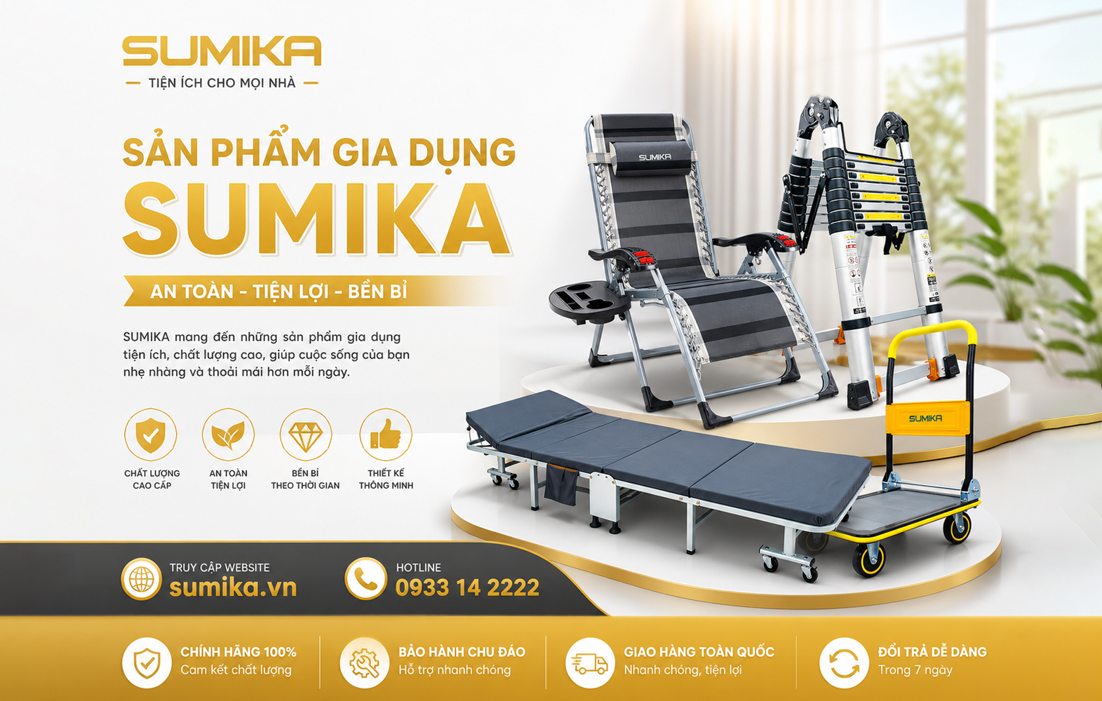 Ghế xếp, giường xếp Sumika