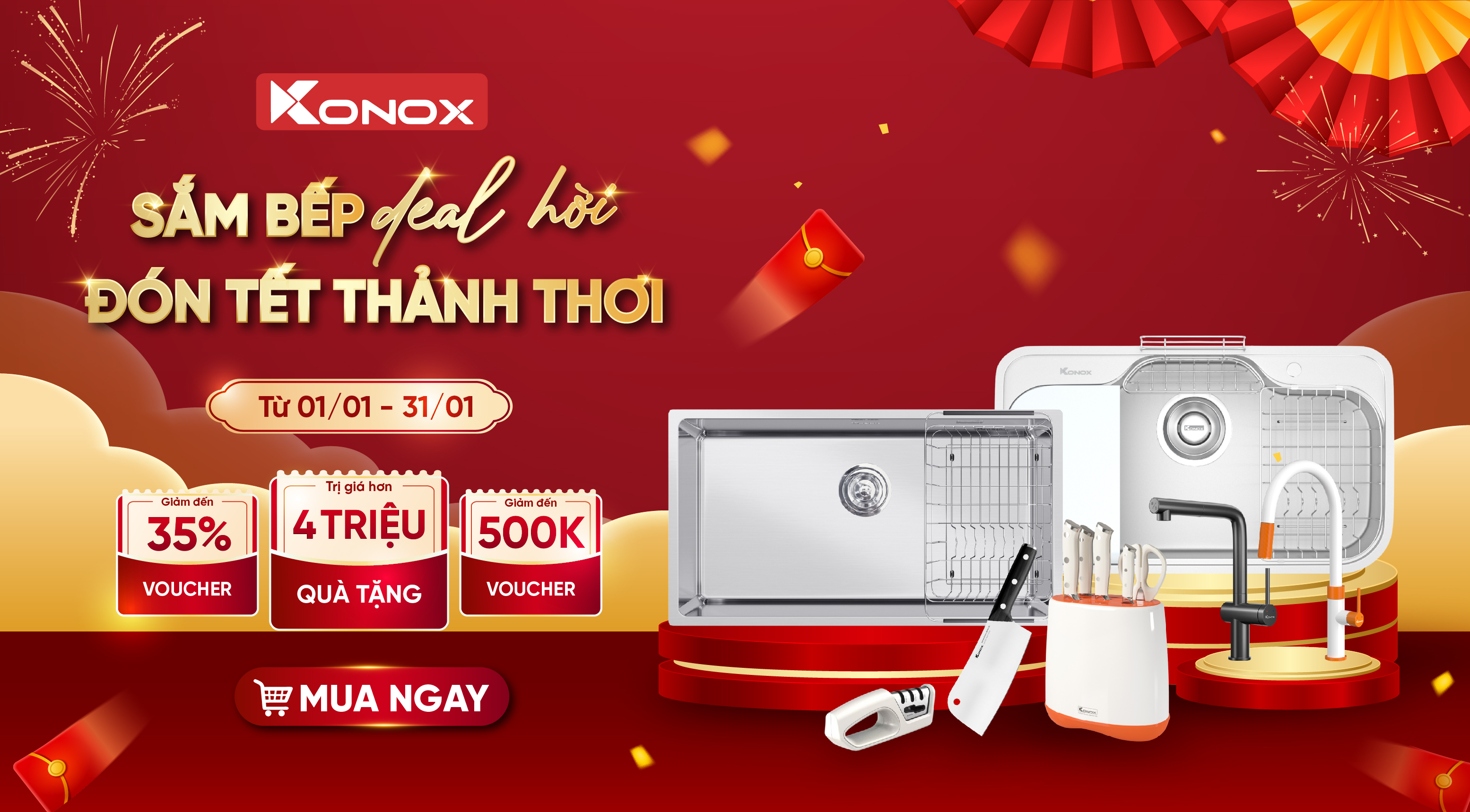 CHÀO 2026 KONOX MUA CHẬU TẶNG VÒI THÁNG 1