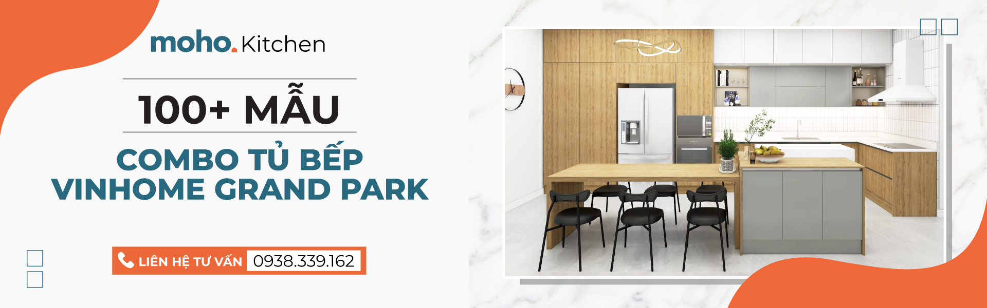 Trải nghiệm trực quan 3D không gian tủ bếp MOHO KITCHEN và nhiều ưu đãi