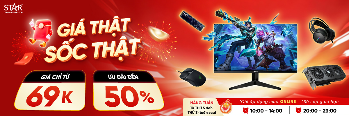 GIÁ THẬT SỐC THẬT ONLINE <br> Ưu đãi đến 50%++, giá sốc chỉ từ 69.000đ!!!