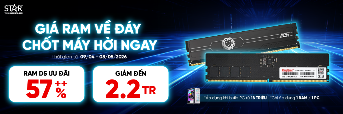 GIÁ RAM VỀ ĐÁY <br> Ram DDR5 giảm đến 57%++