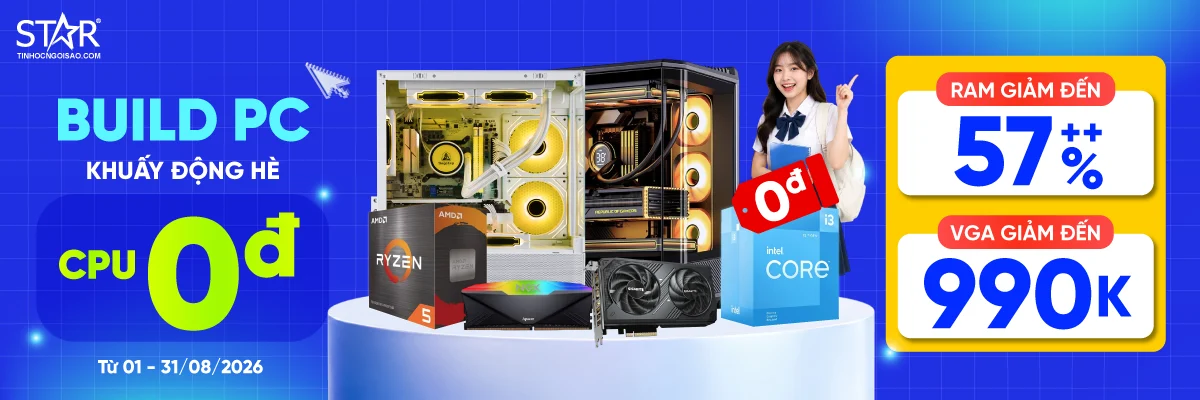 KHUYẾN MÃI BUILD PC <br> CPU chỉ 0Đ, Ram giảm đến 57%++