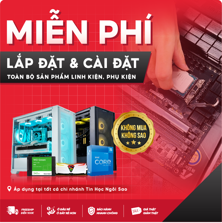 Miễn phí lắp đặt & cài đặt 100%