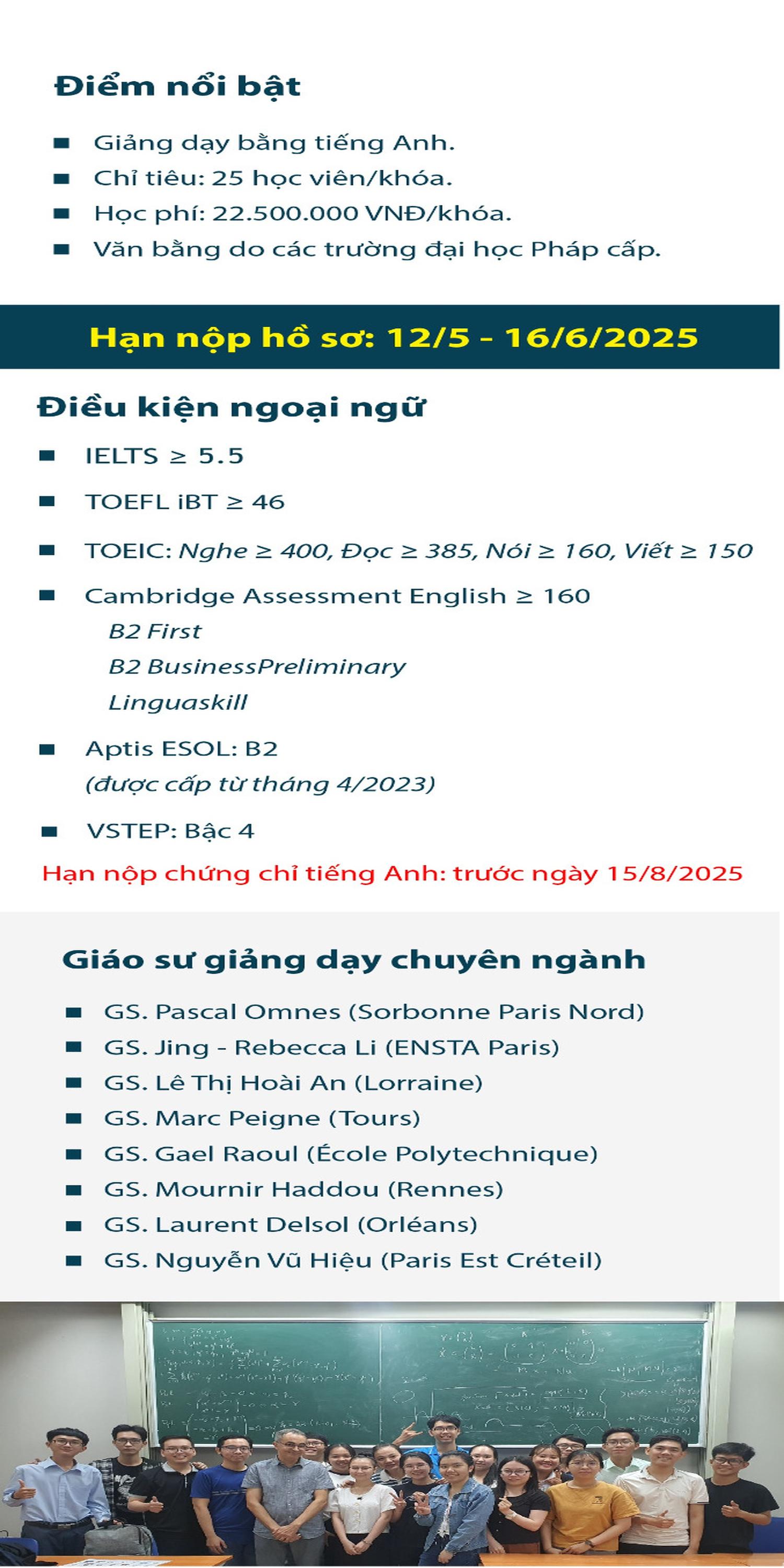 Hồ sơ dự tuyển Thạc sĩ Toán ứng dụng