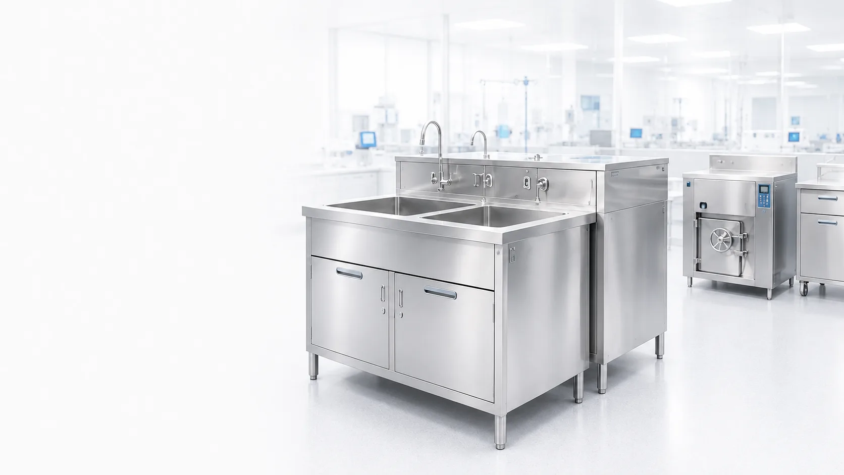 Thiết bị inox cho khu vực chuẩn bị và tiệt khuẩn
