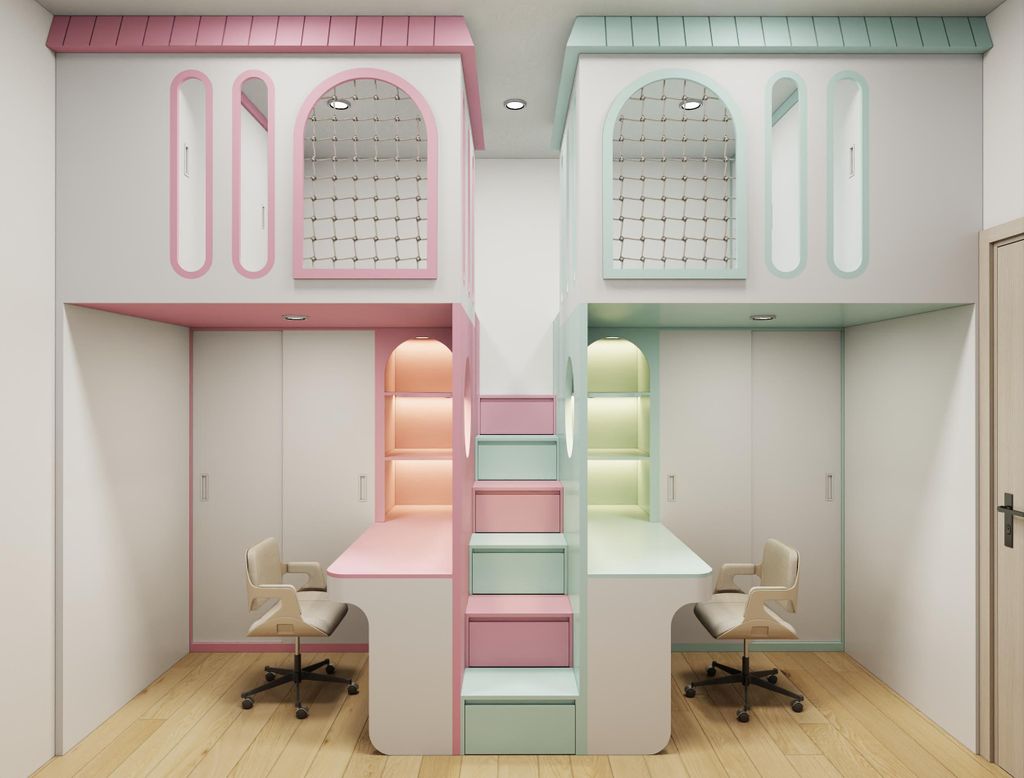 Giường tầng 2 bé