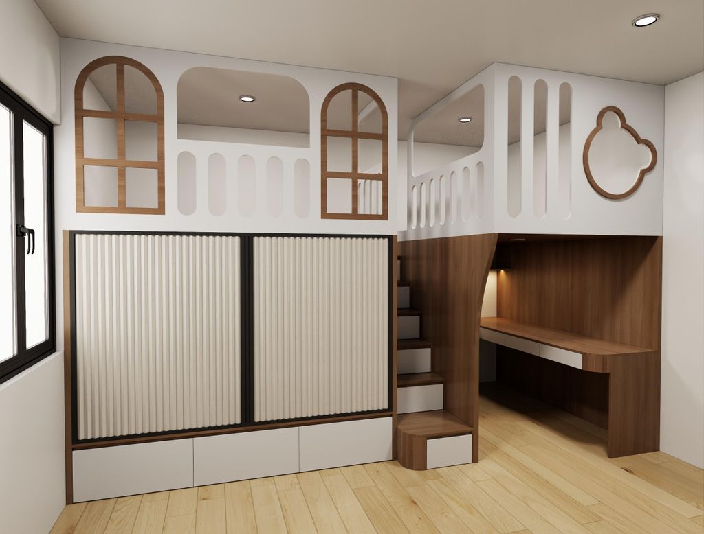 Giường tầng bố mẹ và bé