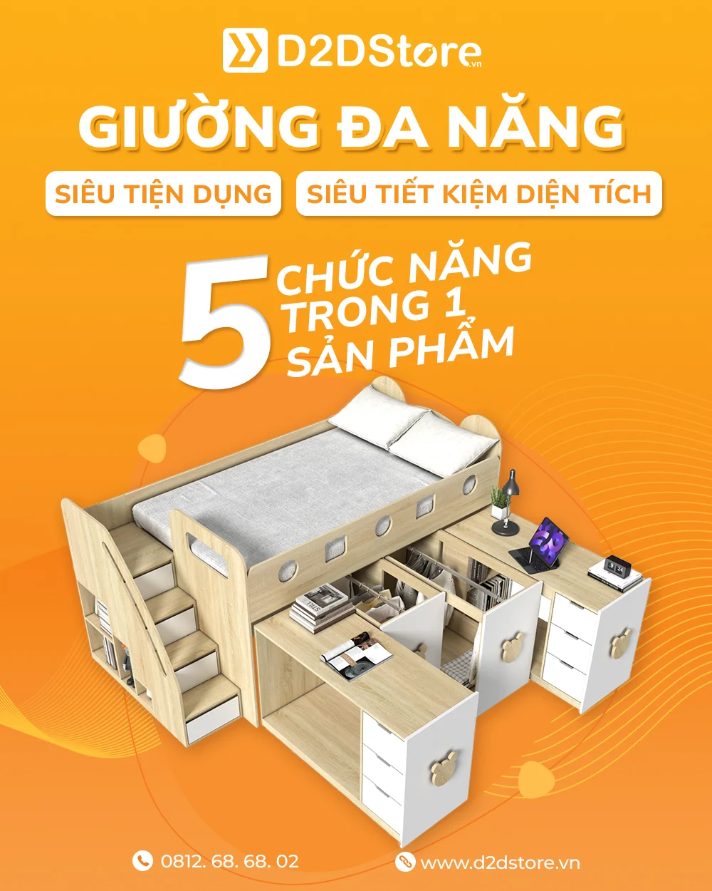 Giường đa năng thông minh, tiết kiệm diện tích