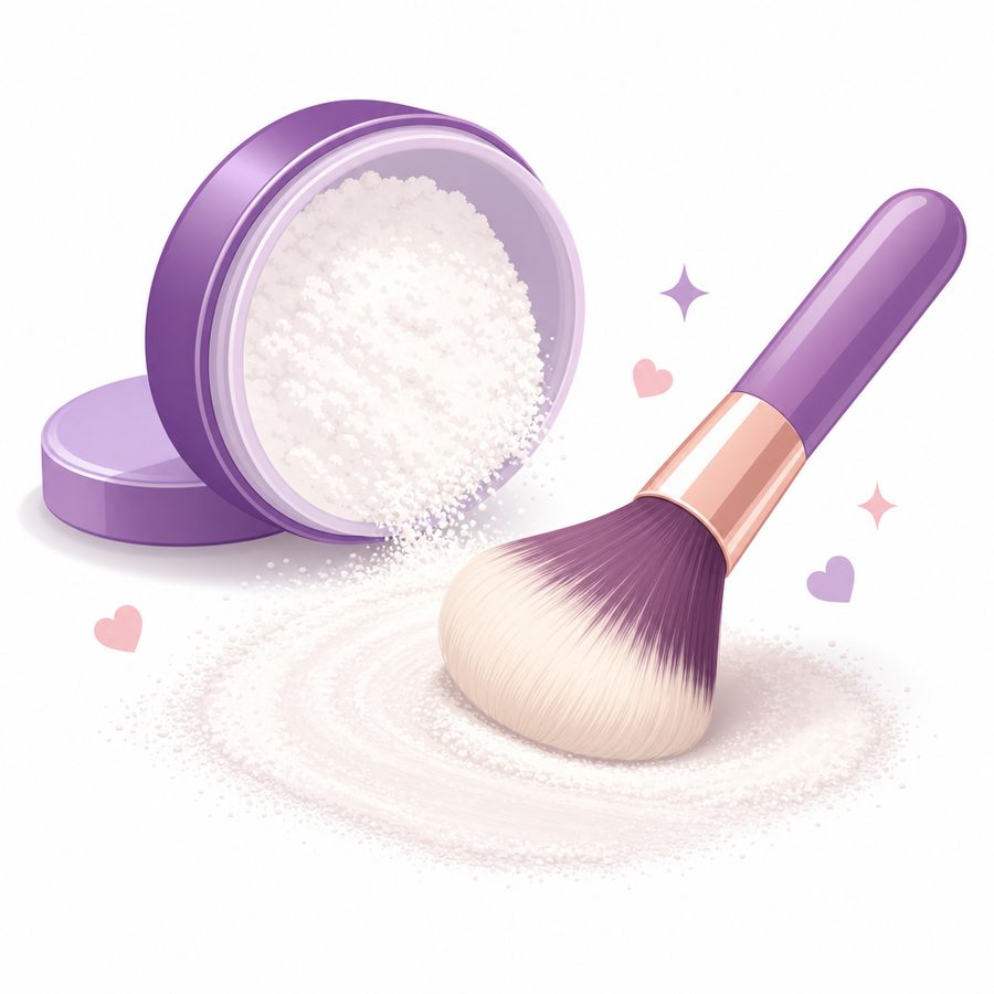 Rắc bột bảo dưỡng lên bề mặt búp bê TPE bằng cọ mềm sau khi đã khô hẳn