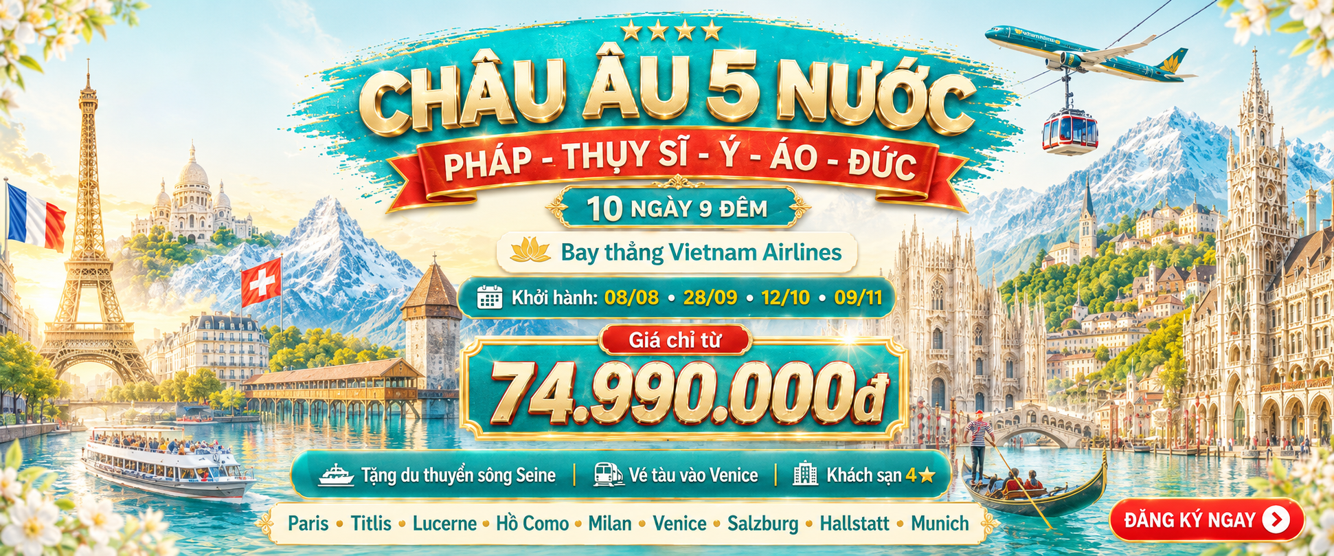 ĐỨC - ÁO -LIECHTENSTEIN - THỤY SĨ - PHÁP