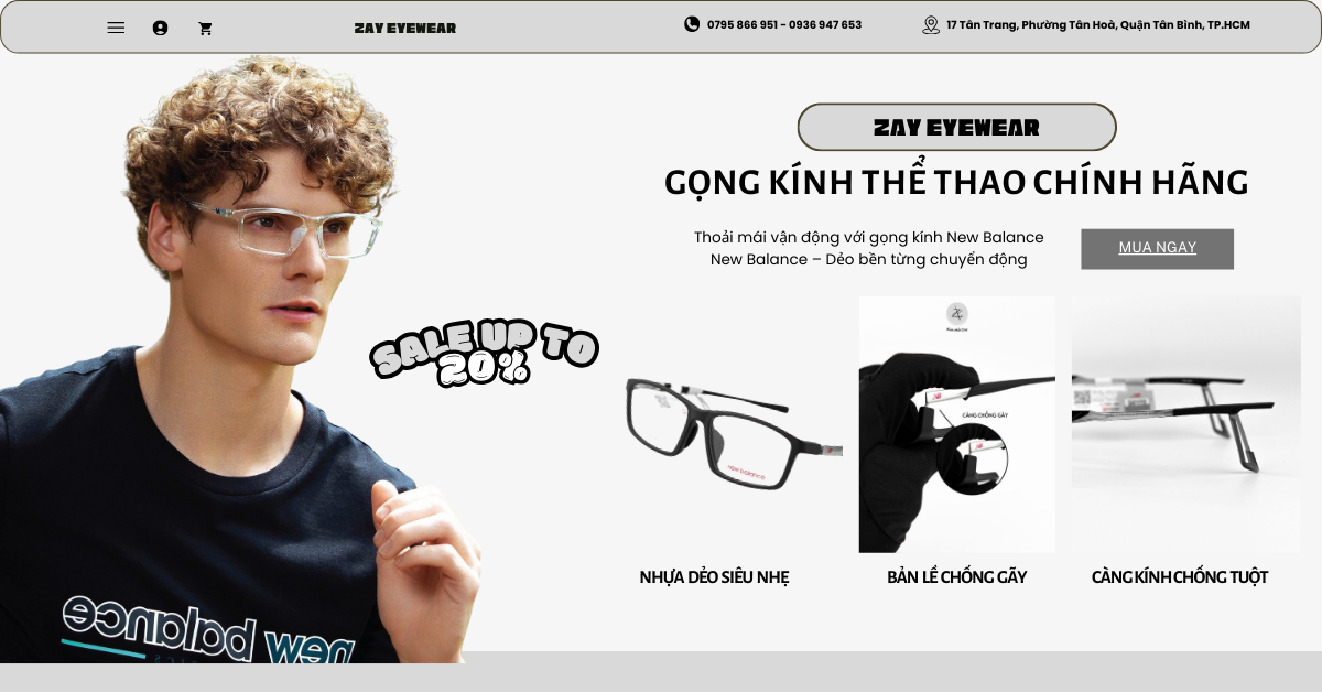 Gọng kính NEW BALANCE chính hãng
