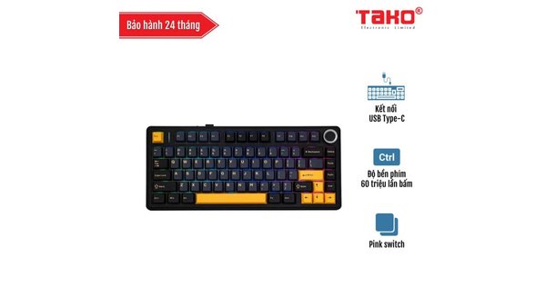 Bàn phím cơ AULA F75 4890 Pink Switch