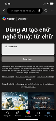 Nhập mô tả văn bản để yêu cầu AI tạo hình ảnh