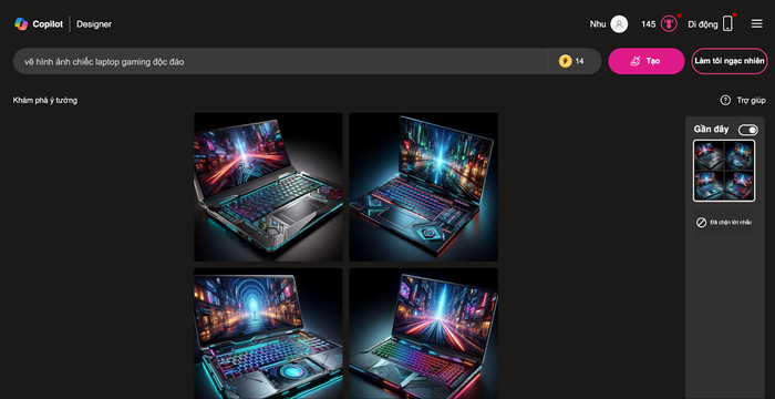 Kết quả tạo hình ảnh bằng Bing Image Creator