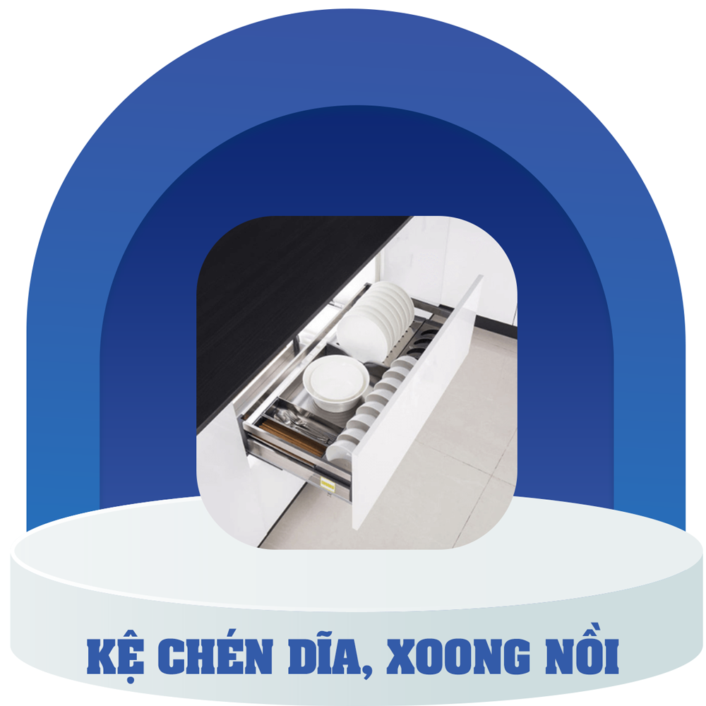 Kệ chén dĩa, xoong nồi