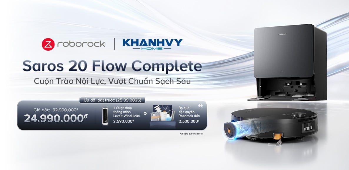 Robot hút bụi lau nhà Roborock Saros 20 Flow Complete