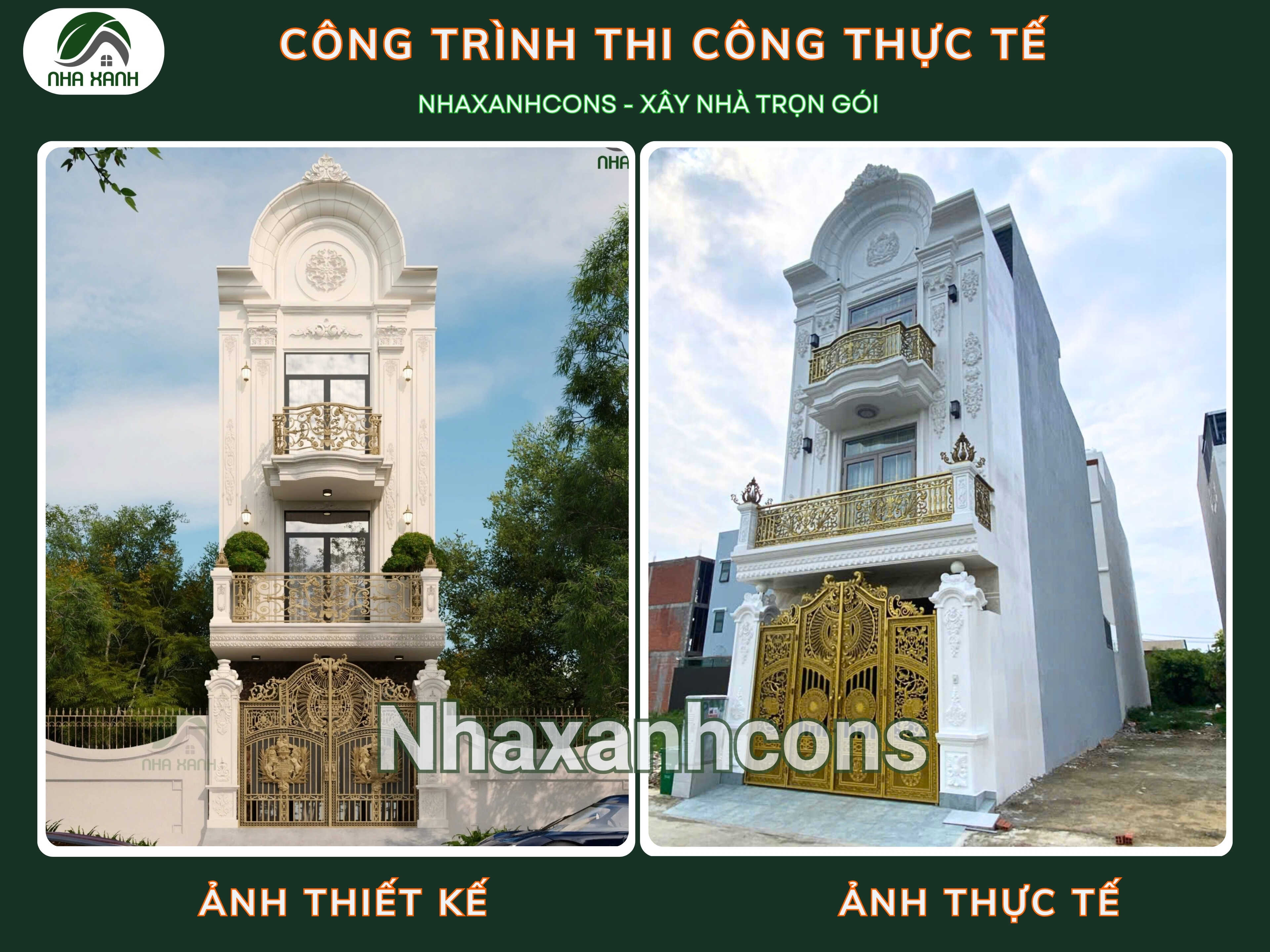 Nhà phố 3 tầng tân cổ điển
