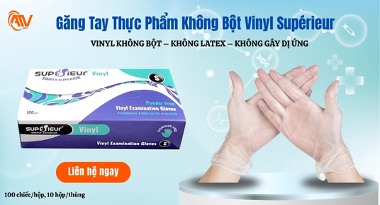 Găng Tay Thực Phẩm Không Bột Vinyl Supérieur