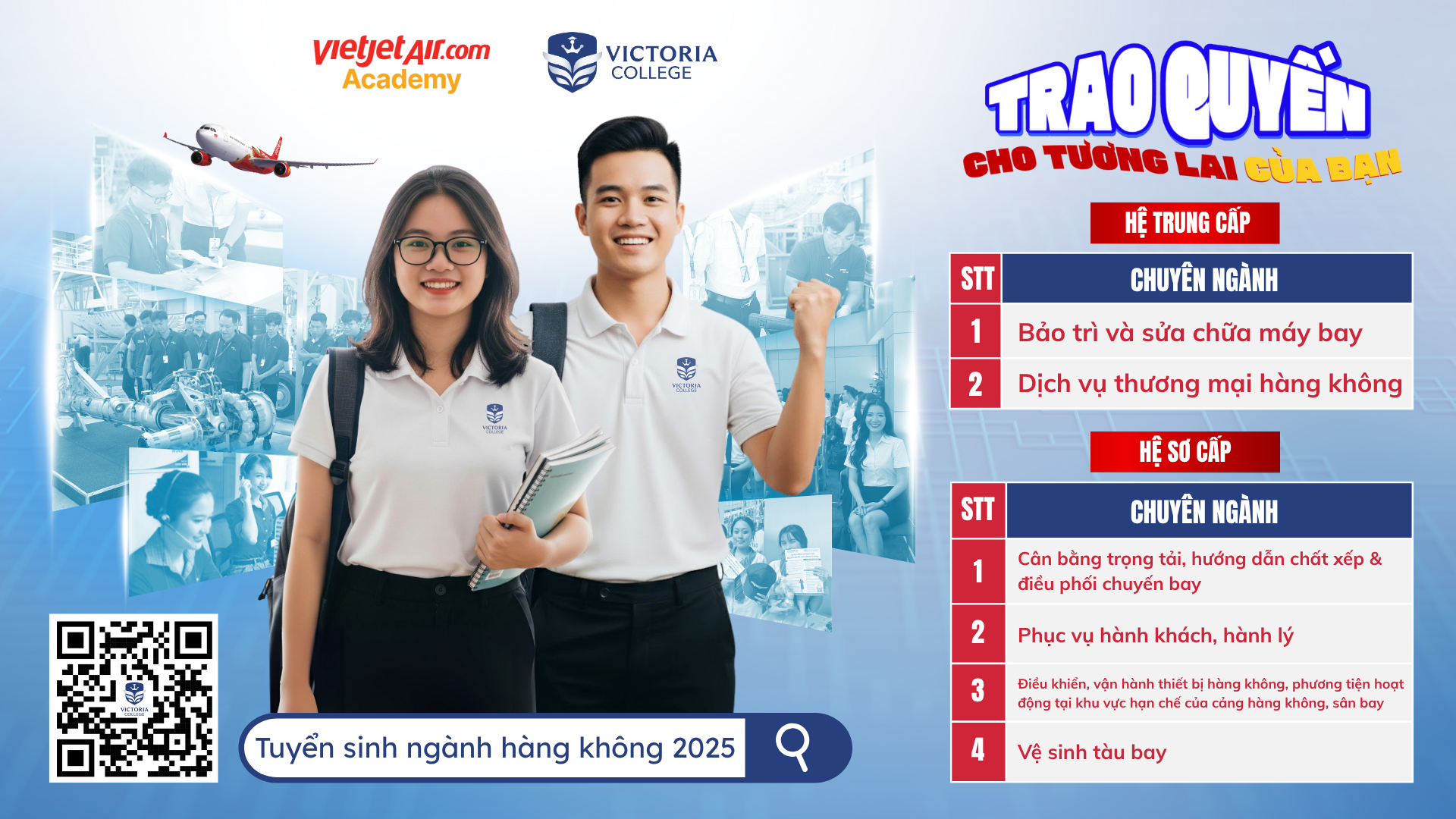 Tuyển sinh các ngành hàng không