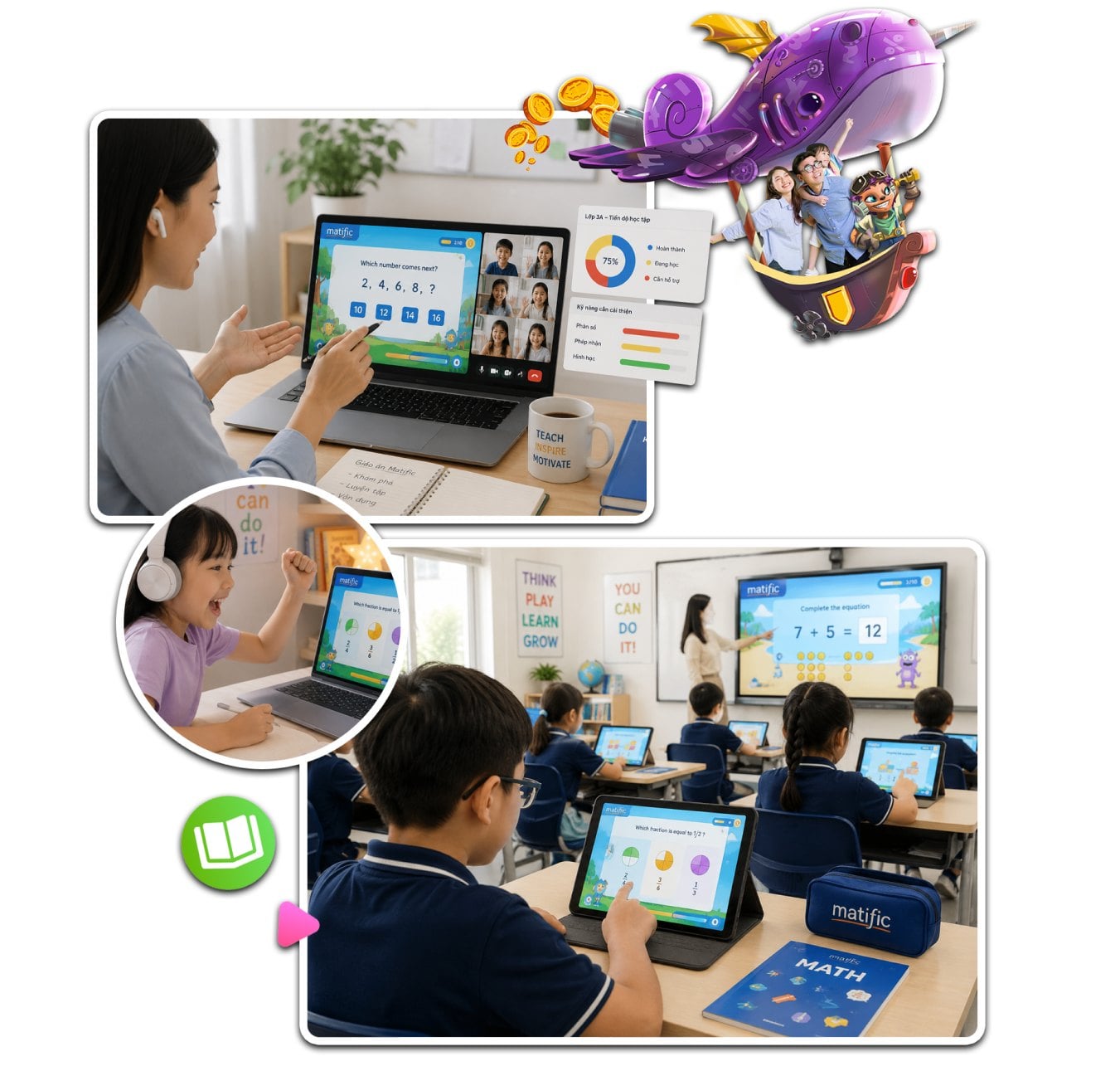 Học sinh học Toán qua trải nghiệm game hoá cùng Matific