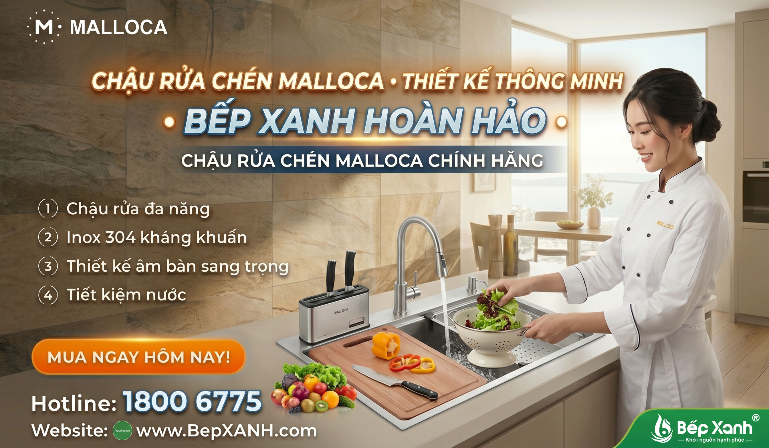 Chậu rửa chén Malloca