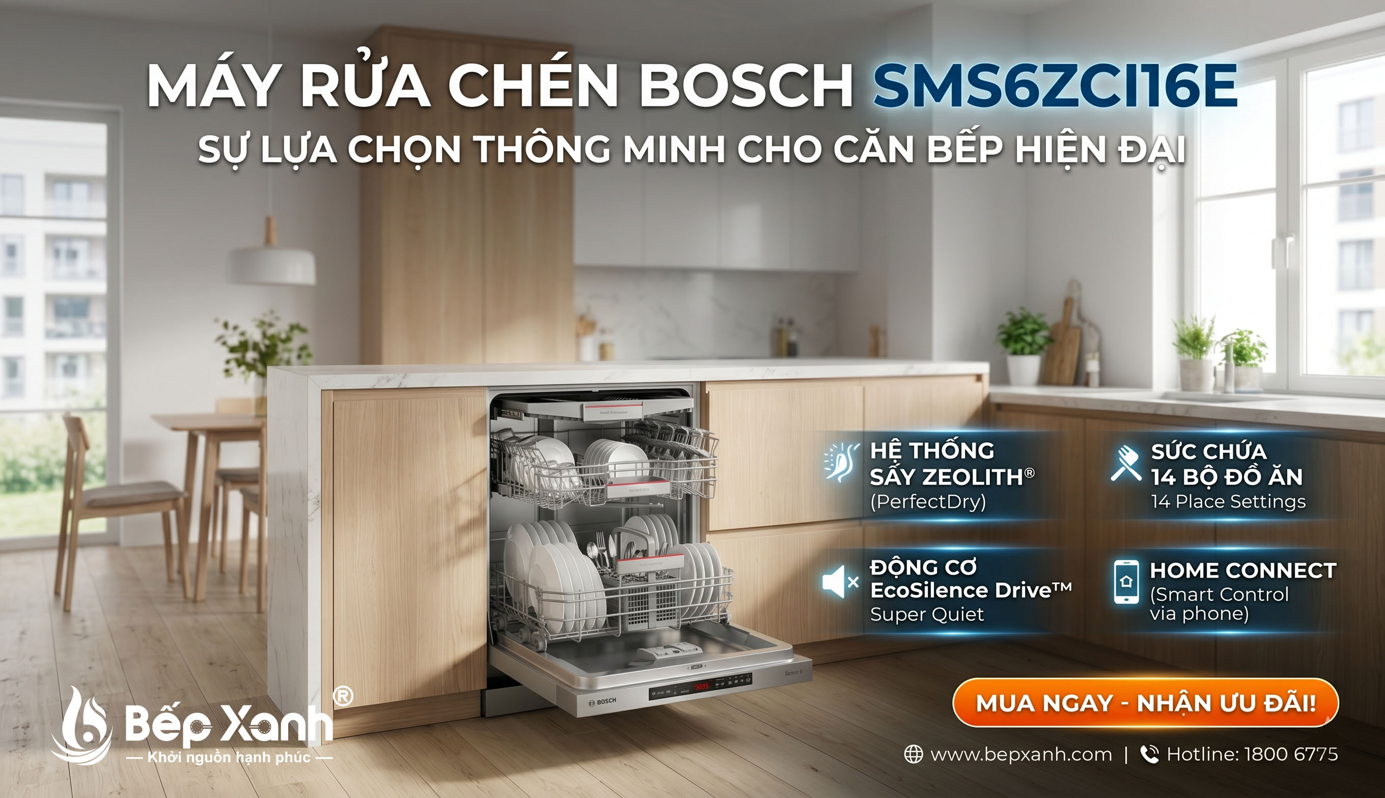 Máy rửa chén Bosch SMS6ZCI16E