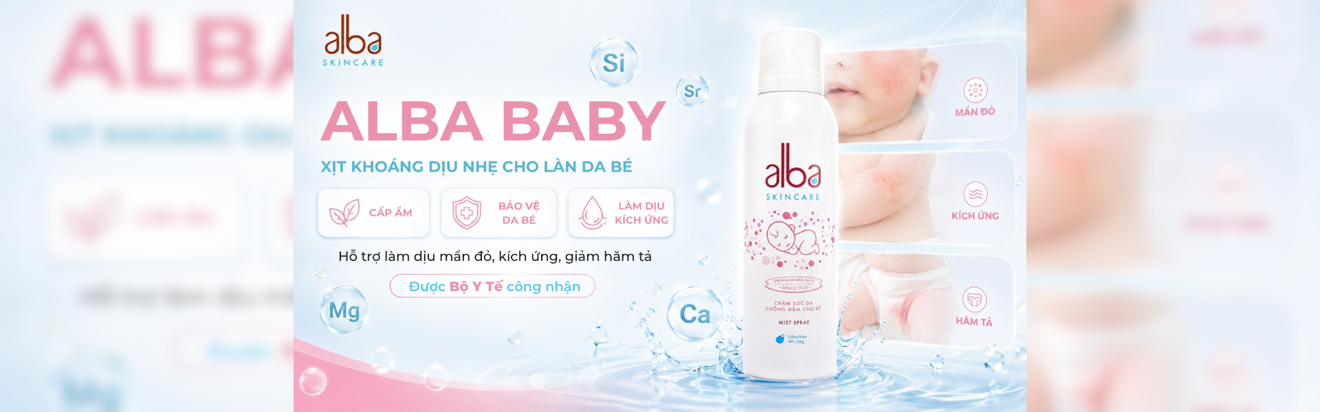 Xịt khoáng Alba Baby dành cho bé