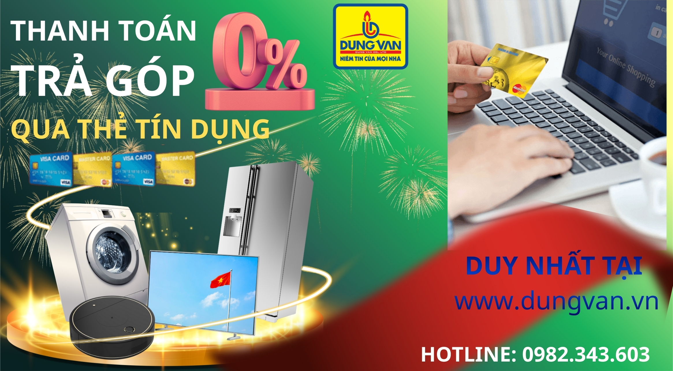 Trả góp 0% qua thẻ tín dụng